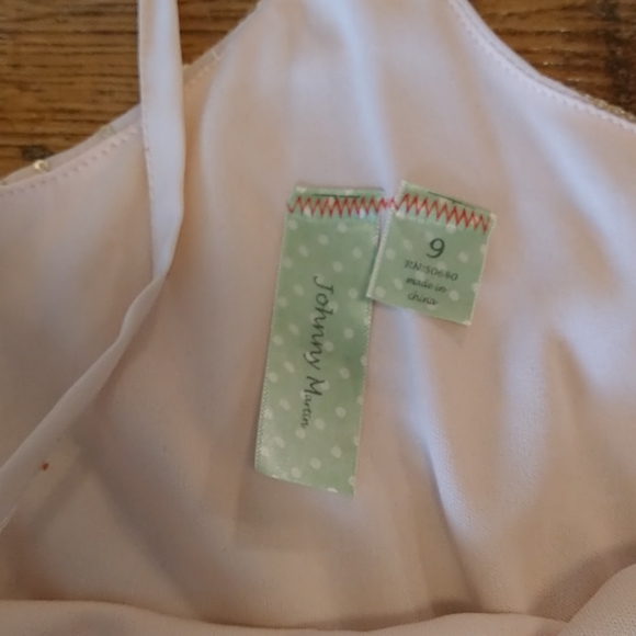 Johnny Martin Peach Gold Sequin Dress | size 9 - Picture 5 of 5
